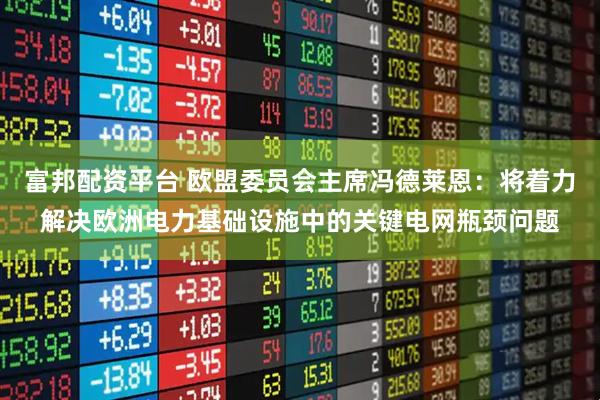 富邦配资平台 欧盟委员会主席冯德莱恩：将着力解决欧洲电力基础设施中的关键电网瓶颈问题